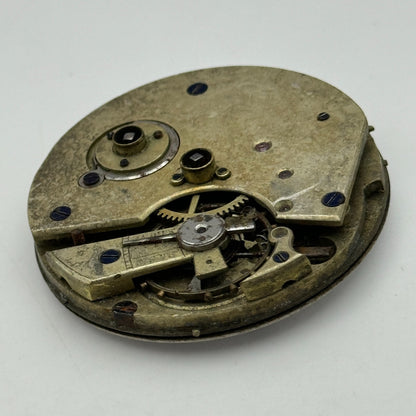 42.9mm Unidentified Antique Key Wound Pocket Watch Movement PARTS REPAIR SPARES
