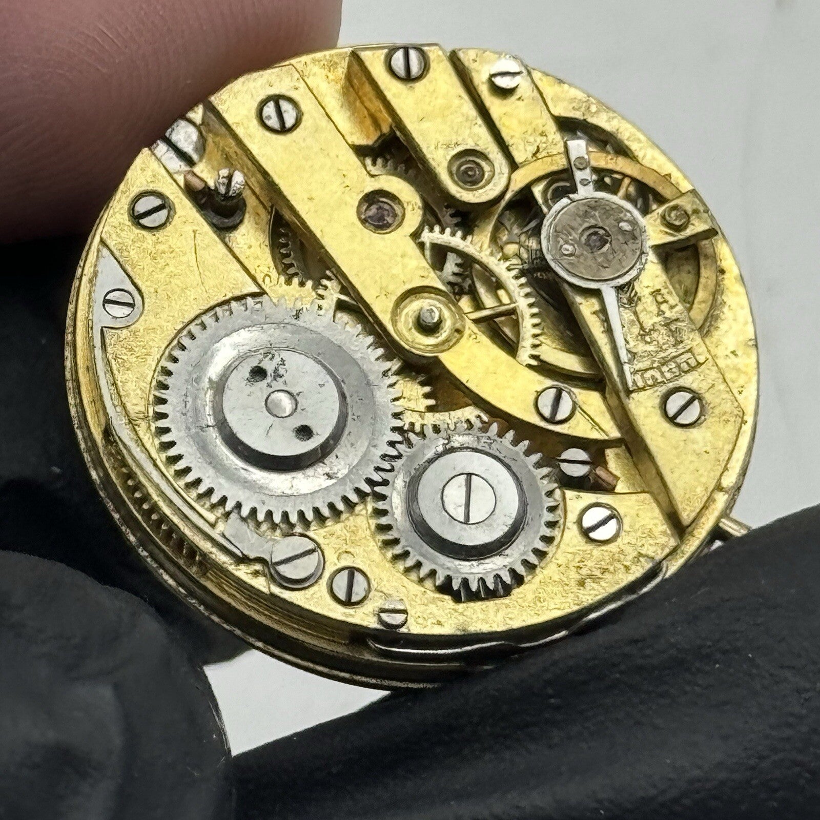 26.7mm Quality White Porcelain Dial Cylinder Watch Movement FOR PARTS