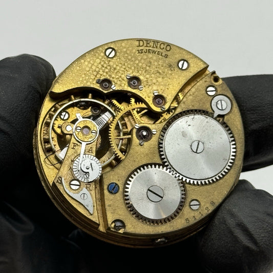 42.9mm Manual Wind Denco Higher Grade Pocket Watch Movement FOR PARTS Restore