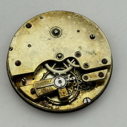 42.7mm Unidentified Antique Key Wound Pocket Watch Movement PARTS SPARES REPAIRS