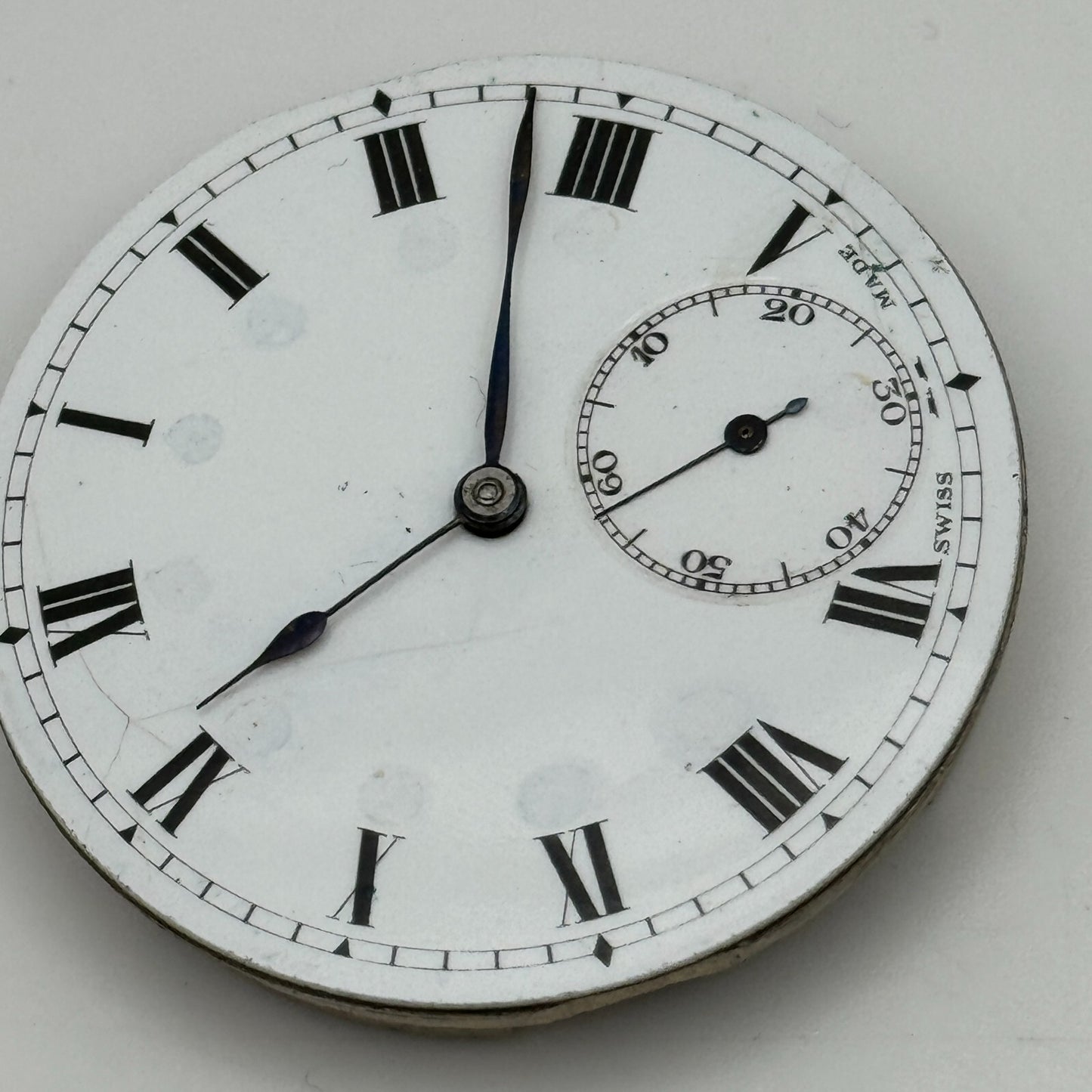 42.9mm Vintage 15 Jewels Swiss Hunter Pocket Watch Movement Dial And Hands PARTS