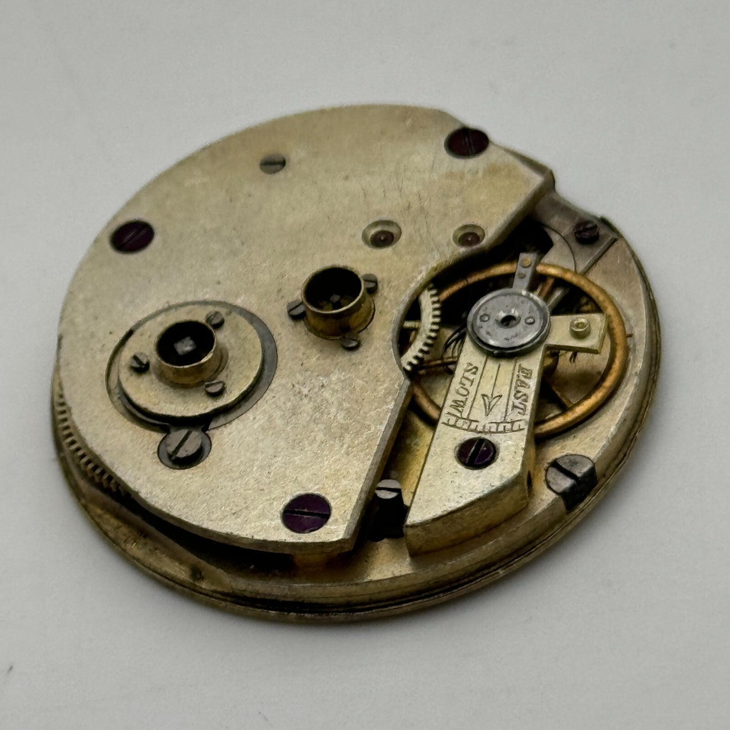 36.5mm Antique Key Wound Beautiful Gold Plated Dial Pocket Watch Movement PARTS