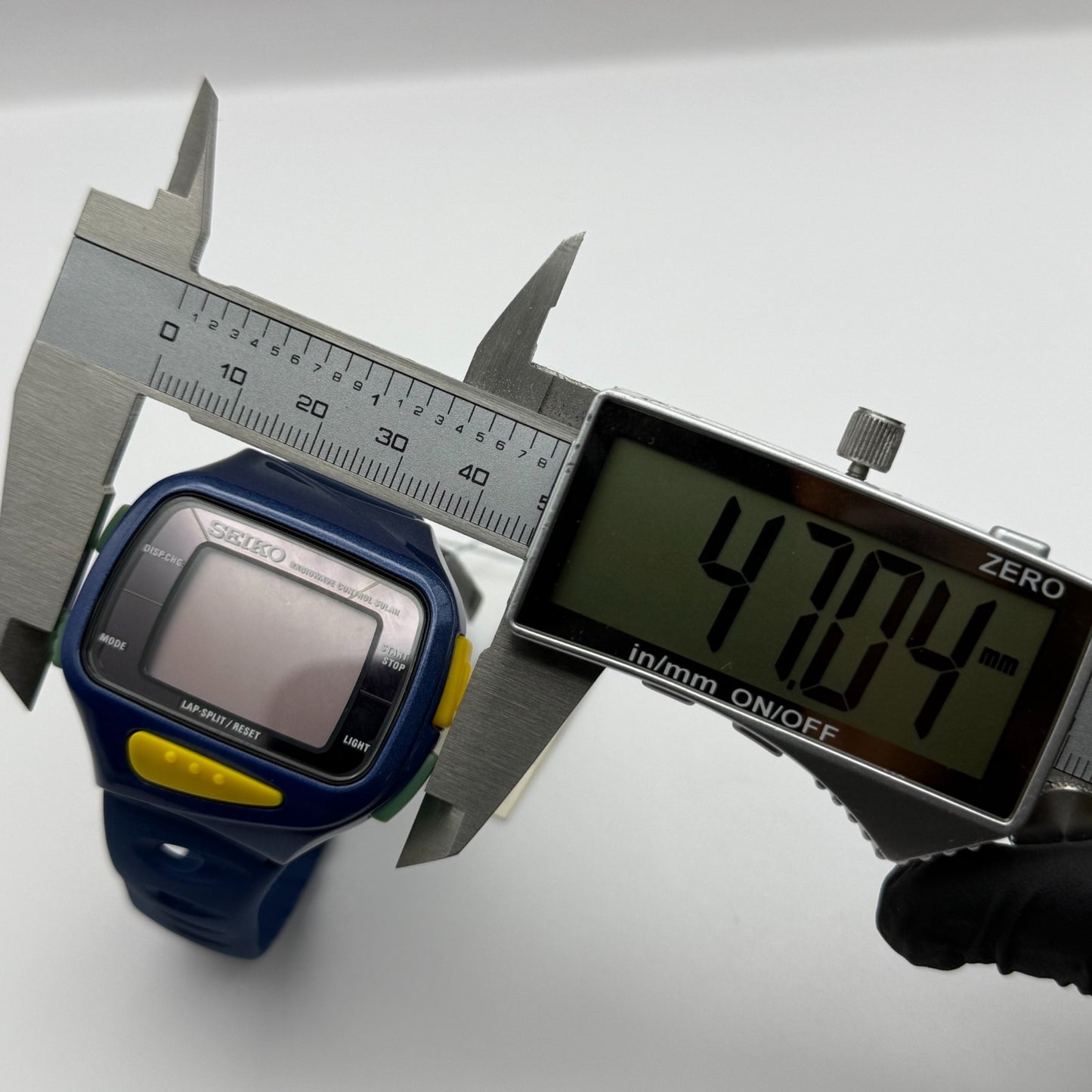 Seiko Super Runners Men's Blue Sports Radio Solar Quartz Watch 47mm PARTS REPAIR