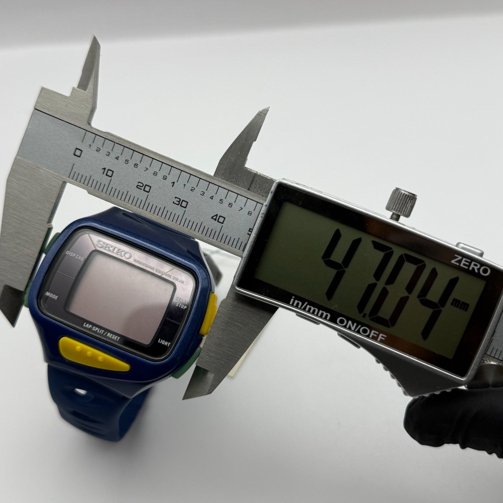 Seiko Super Runners Men's Blue Sports Radio Solar Quartz Watch 47mm PARTS REPAIR