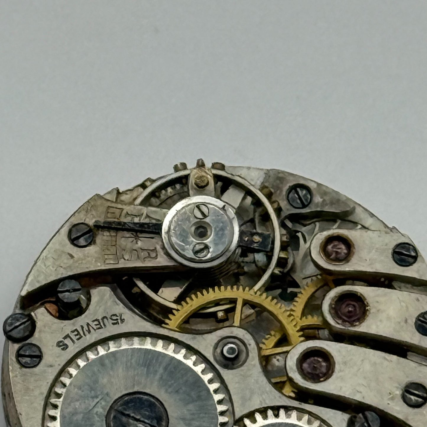 Buren 15 Jewels Trench Watch Movement Manual Wind Vintage Parts Repair 23.5mm