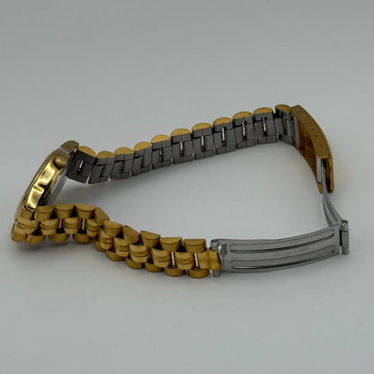 Ingersoll Ladies Quartz Watch Black Date Dial Gold Tone Bracelet Working 25mm