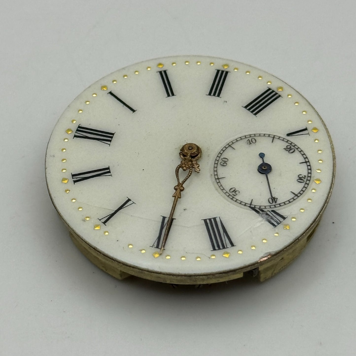 43.1mm Antique Open Face Cyrus GT Pocket Watch Movement PARTS REPAIR