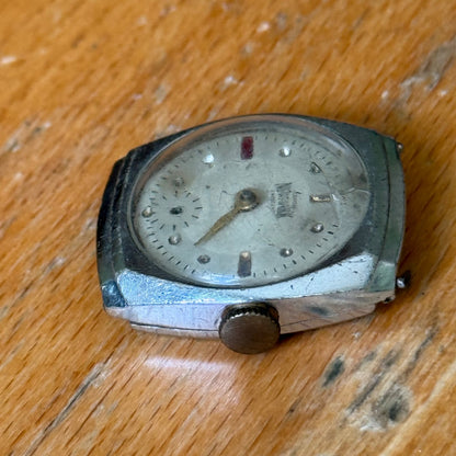 25mm Vintage Hinged Case Newmark Crescent England Nickel Chrome JD Watch PARTS