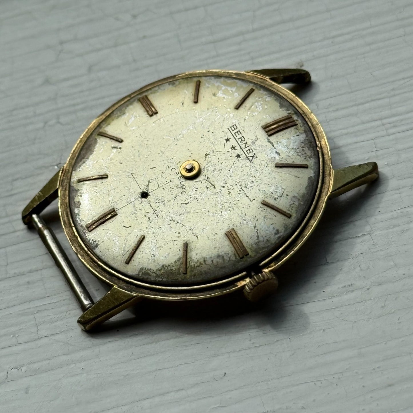 33mm Men's Vintage Bernex FHF 81 Running Swiss Manual Wind Watch PARTS REPAIR