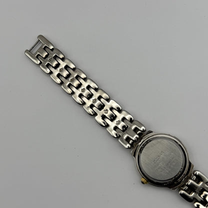 Pulsar Ladies Quartz Watch White Dial Two Tone Bracelet Japan Working 26mm