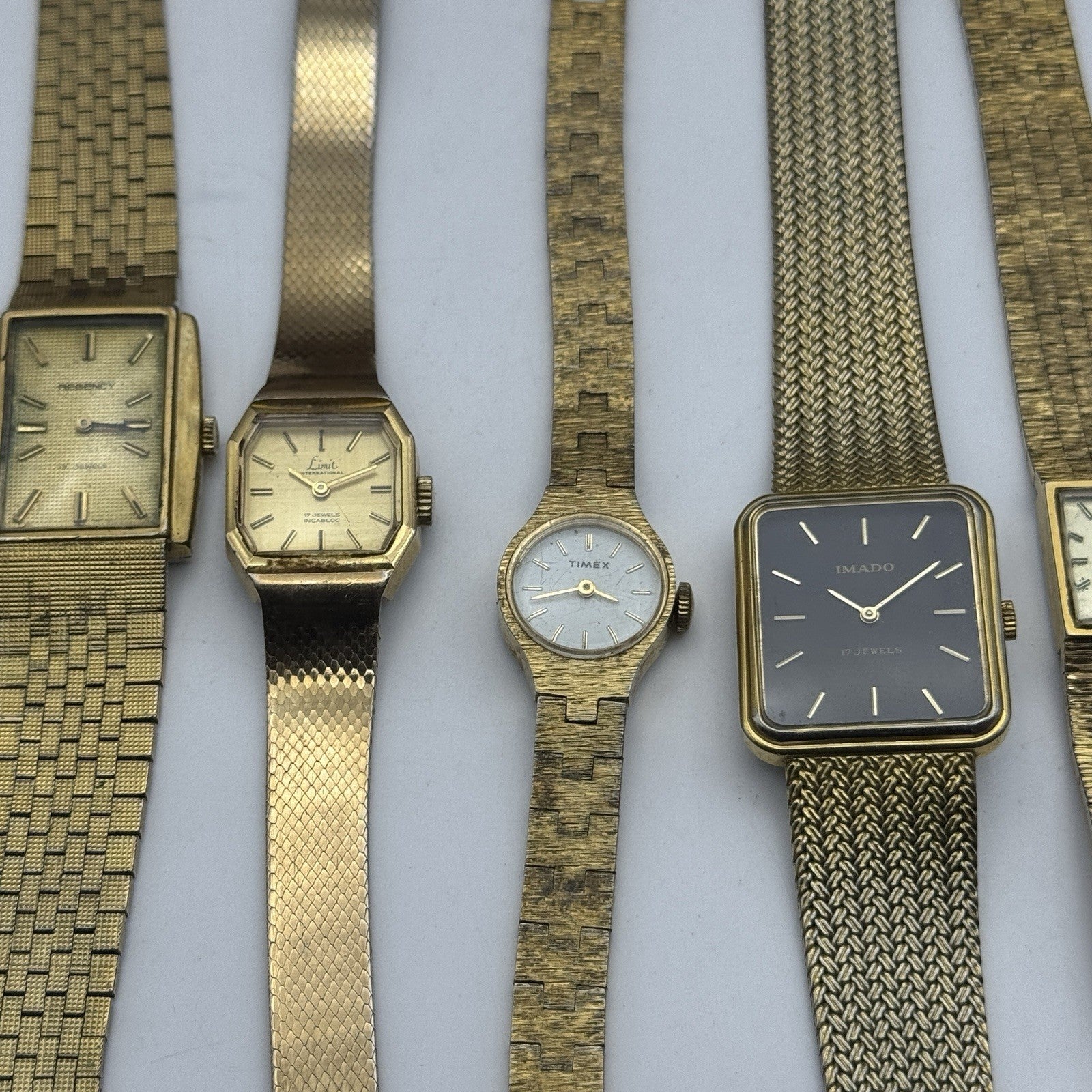 Bundle Of 12 Vintage Gold Plated Ladies Watches Mechanical Job Lot Parts Repair