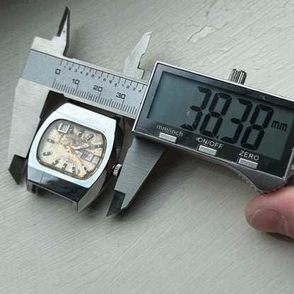 36mm Men's Vintage TV Shape Waterproof Date Swiss Manual Wind Watch PARTS REPAIR