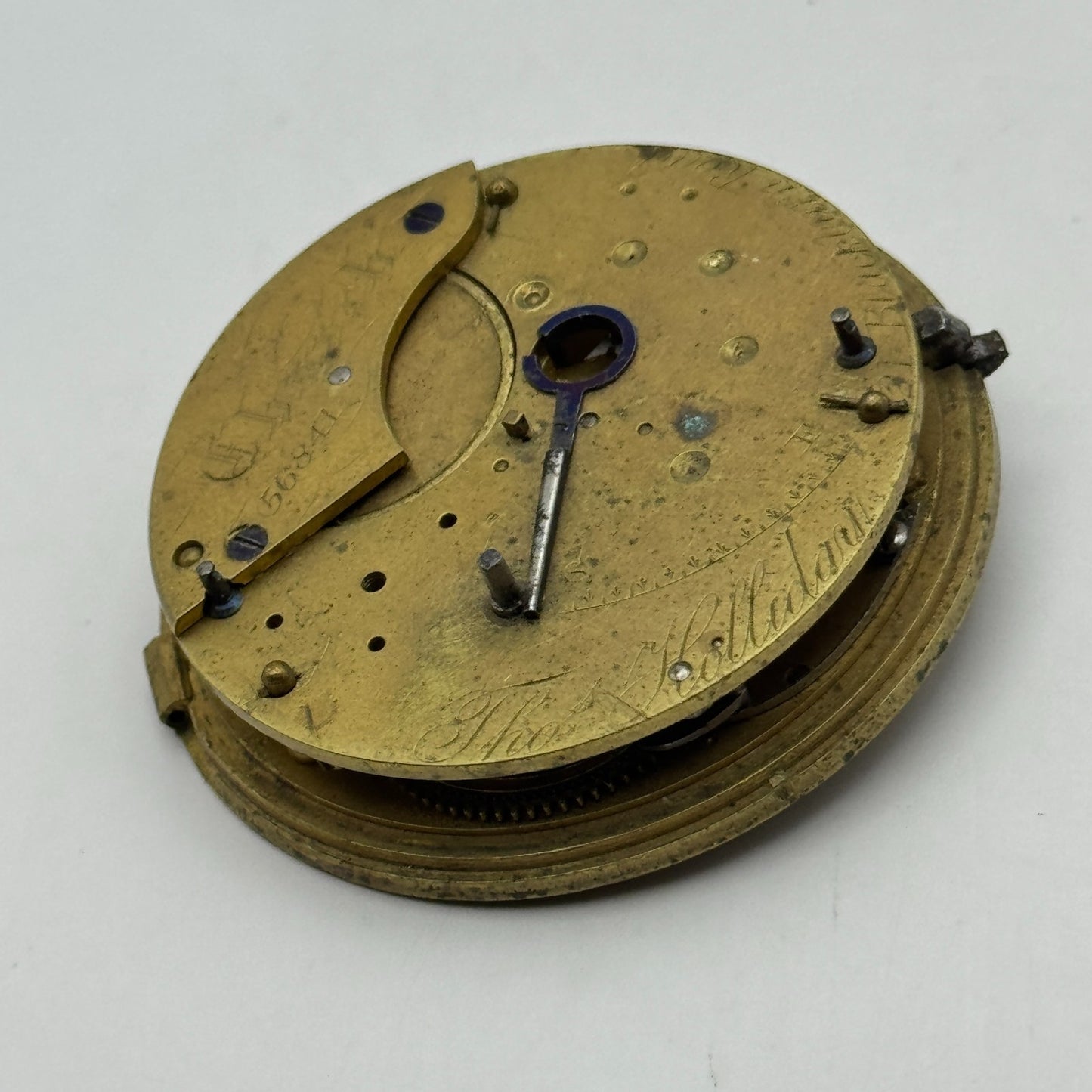 Fusee Pocket Watch Movement Antique English Key Wound Parts Repair Spares 46.9mm