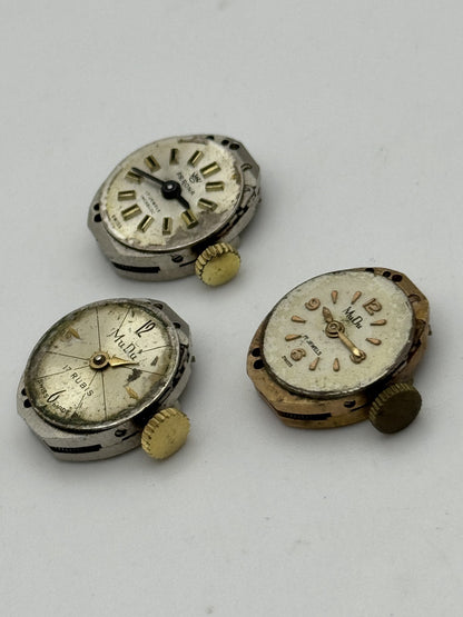 12.9mm Vintage Bundle AS 1012 Manual Wind Swiss Watch Movements x3 PARTS REPAIR