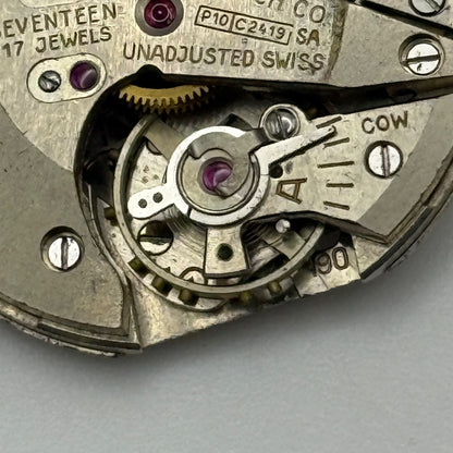 Phenix Cal 190 Watch Movement Manual Wind Vintage For Parts Or Repair 26mm