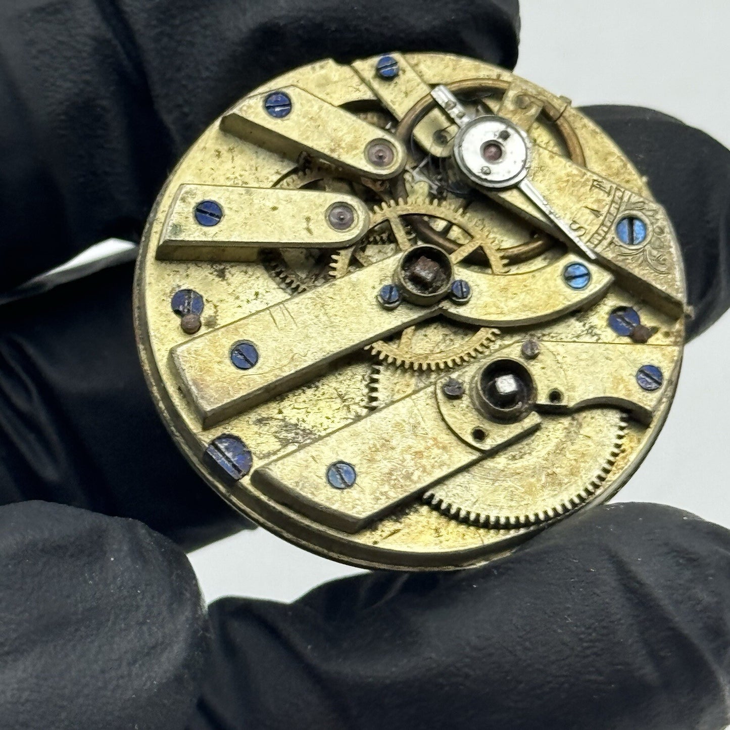 33.9mm Quality White Porcelain Dial Cylinder Watch Movement FOR PARTS