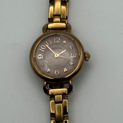 Seiko Wired Solar V117A Ladies Quartz Watch Gold Tone Bracelet 23mm UNTESTED