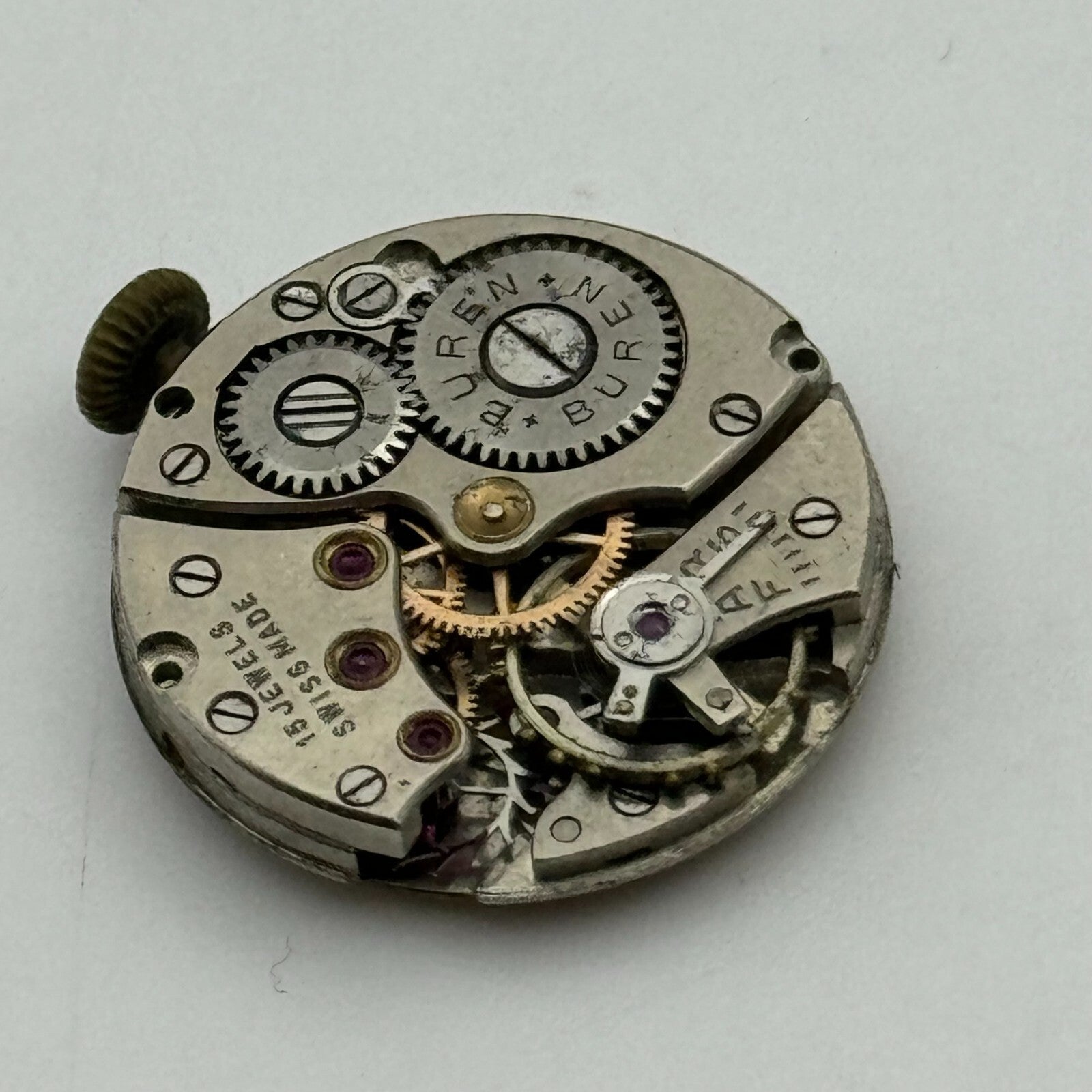 19.6mm Running Buren Cal 355 Manual Wind Swiss Watch Movement Vintage PARTS
