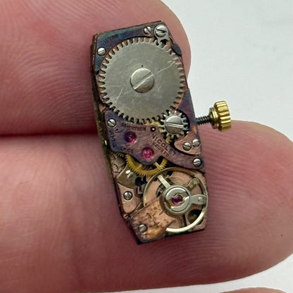 9mm  Vintage Bulova Ladies Baguette Tank Nicolet Swiss Watch Movement FOR PARTS