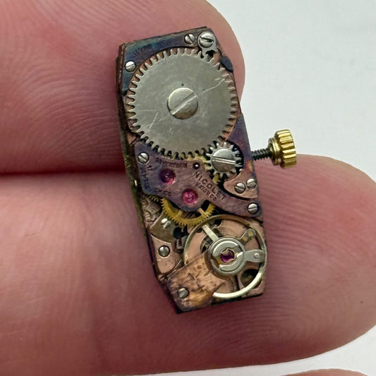 9mm  Vintage Bulova Ladies Baguette Tank Nicolet Swiss Watch Movement FOR PARTS