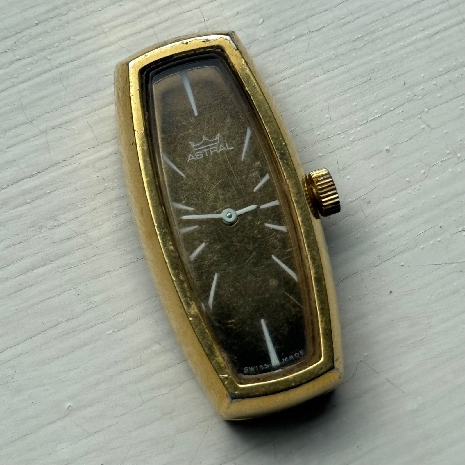 20mm Vintage Astral Rectangle Ronda RL 5101 Manual Wind Watch PARTS / REPAIR