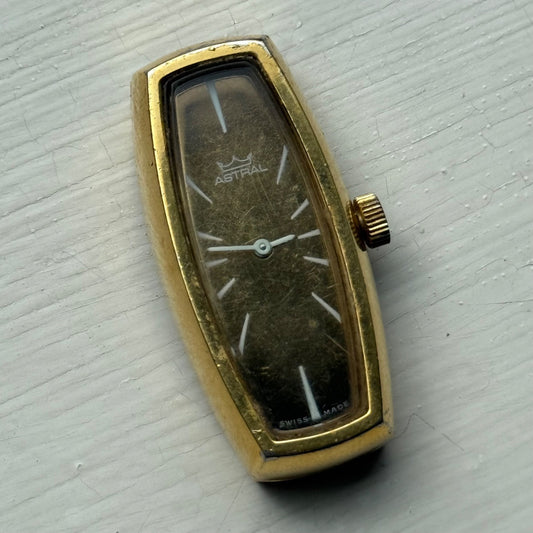 20mm Vintage Astral Rectangle Ronda RL 5101 Manual Wind Watch PARTS / REPAIR