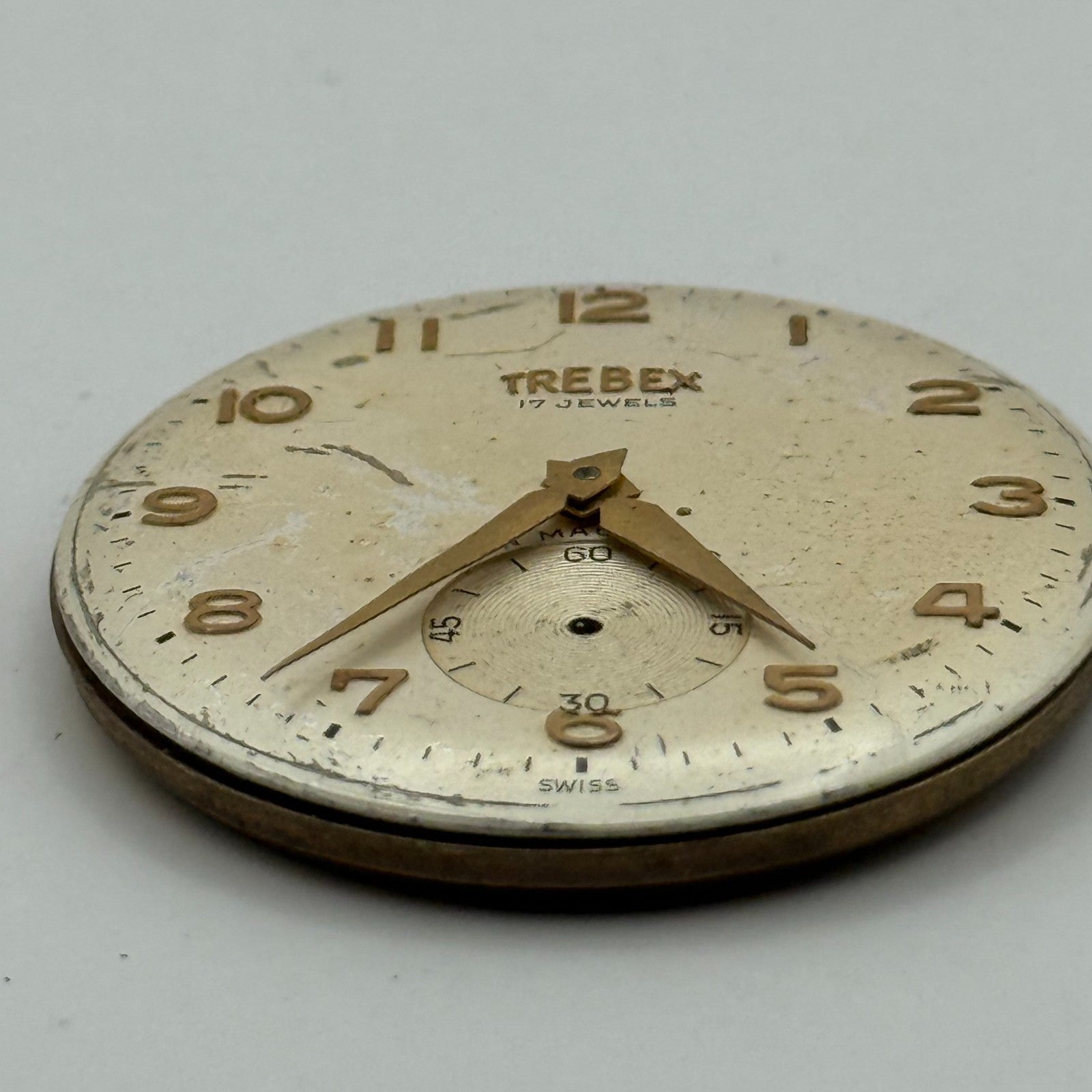 Felsa 398 Watch Movement Trebex Running Manual Wind Vintage Parts Repair 32.6mm