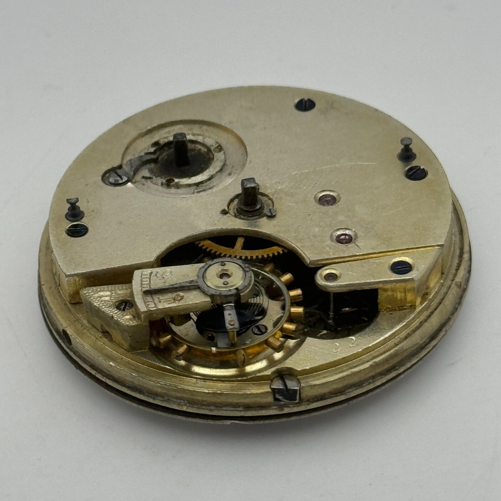 44.8mm Antique Henry E Peck London Swiss Key Wound Pocket Watch Movement PARTS