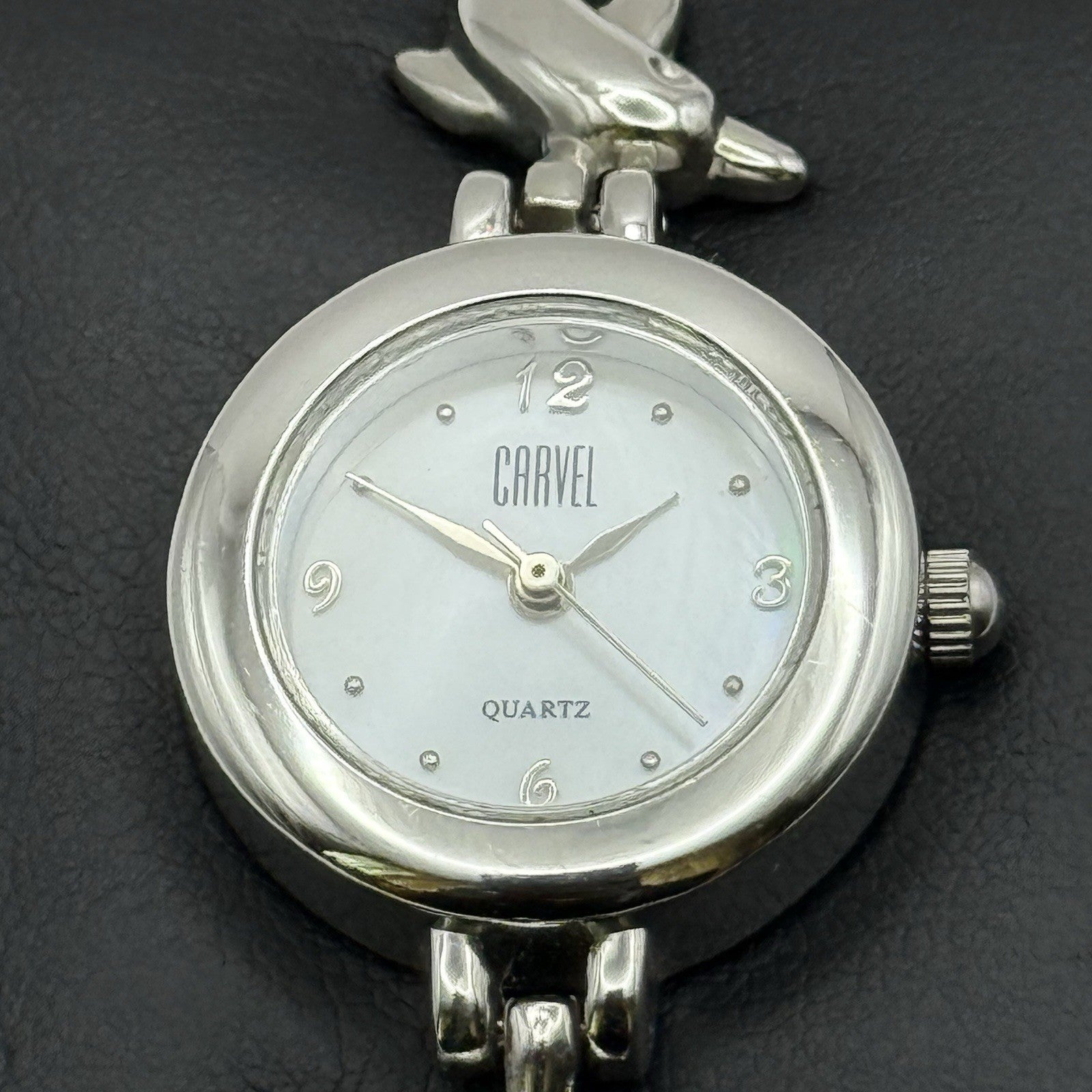 22mm Working Ladies Carvel Dolphin Stainless Steel Quartz Watch 5.75 Inches