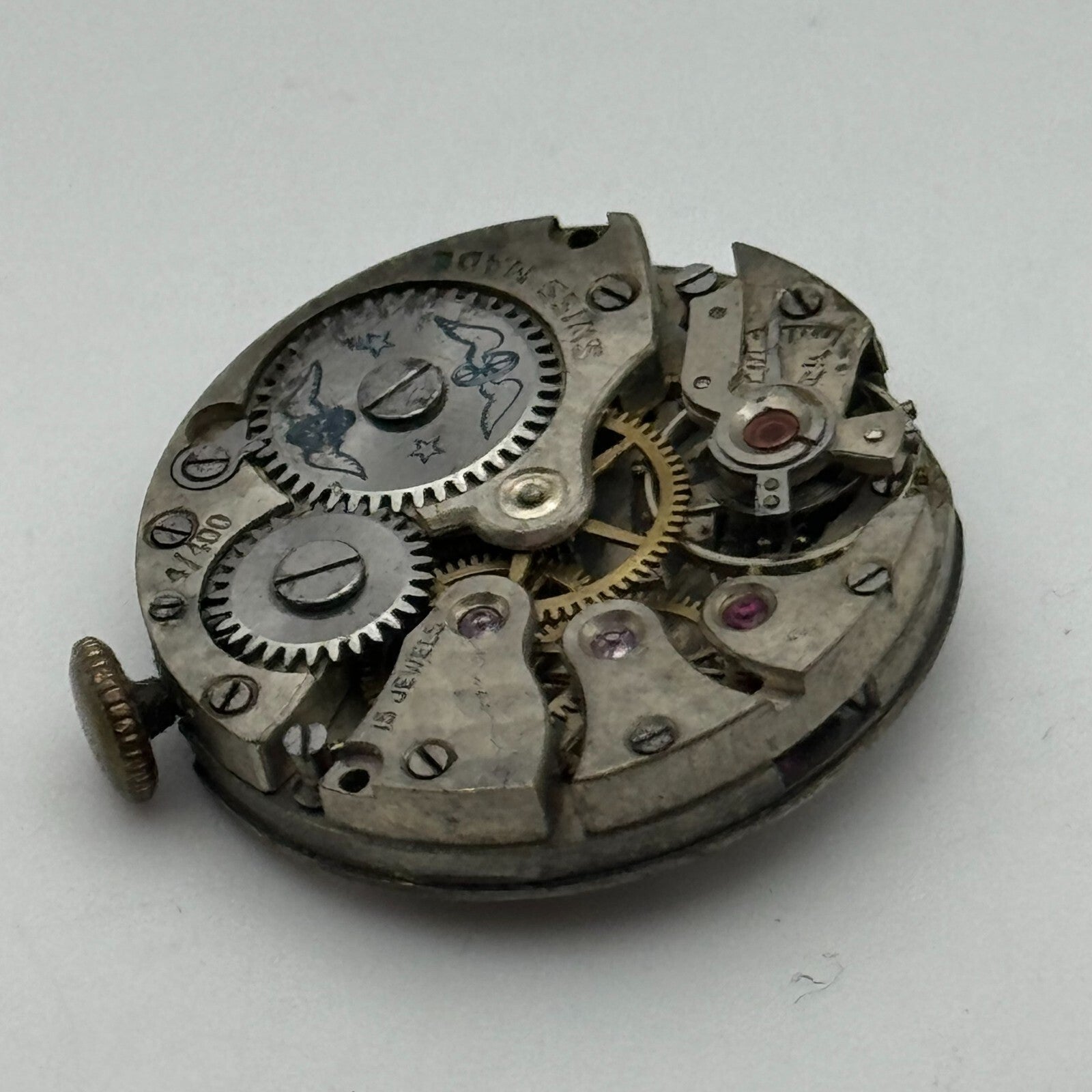 23.7mm Running Rotary AS 340 Manual Wind Watch Movement Swiss Vintage PARTS