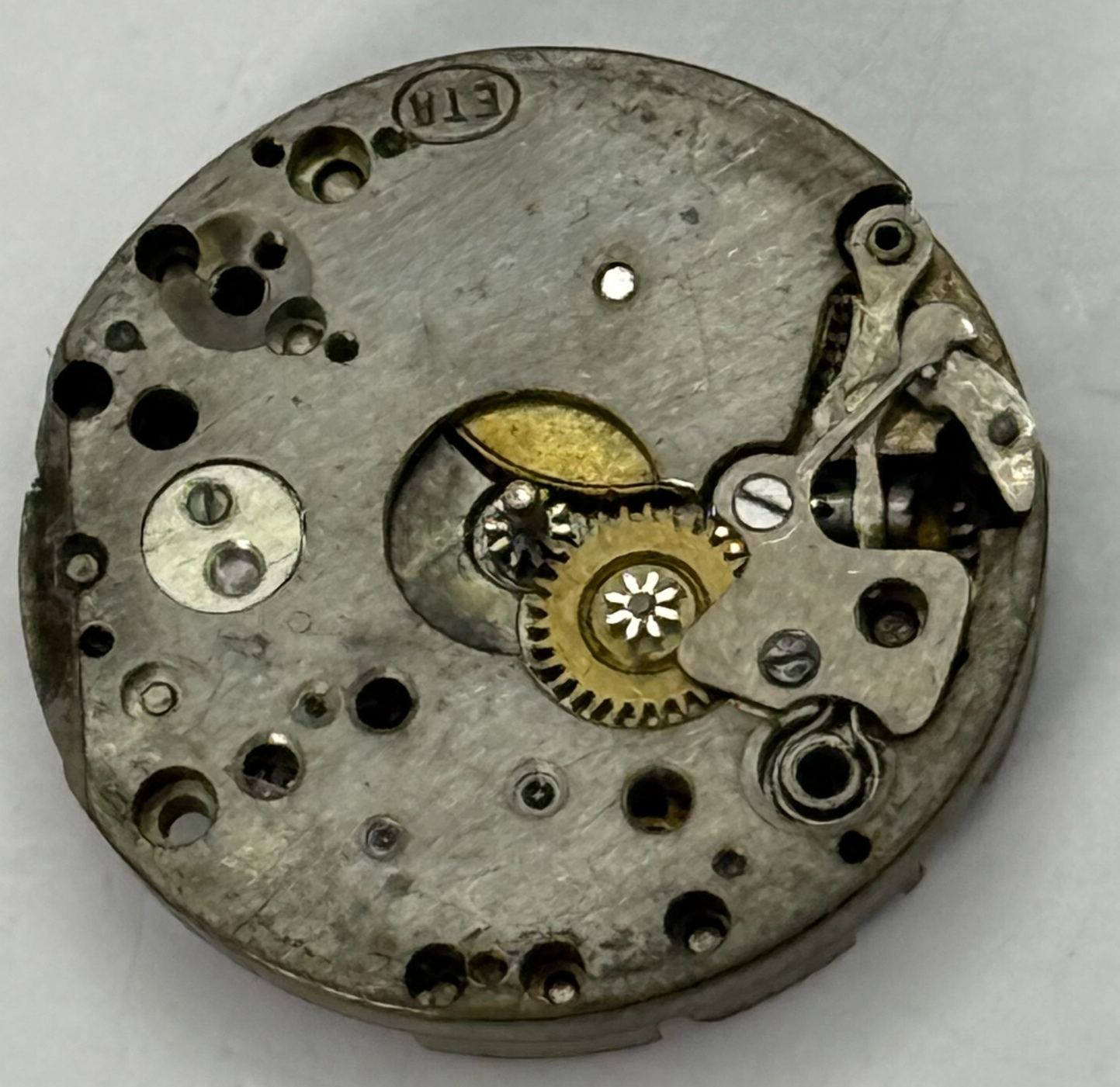 19.7mm Vintage ETA 15 Jewels Manual Wind Watch Movement PARTS REPAIR