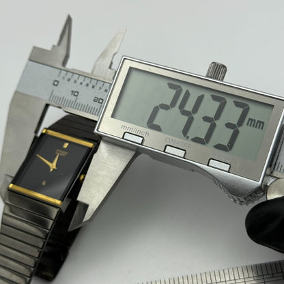 22mm Working Vintage Ladies Citizen CQ Black Dial & Strap Quartz Watch 8 Inches