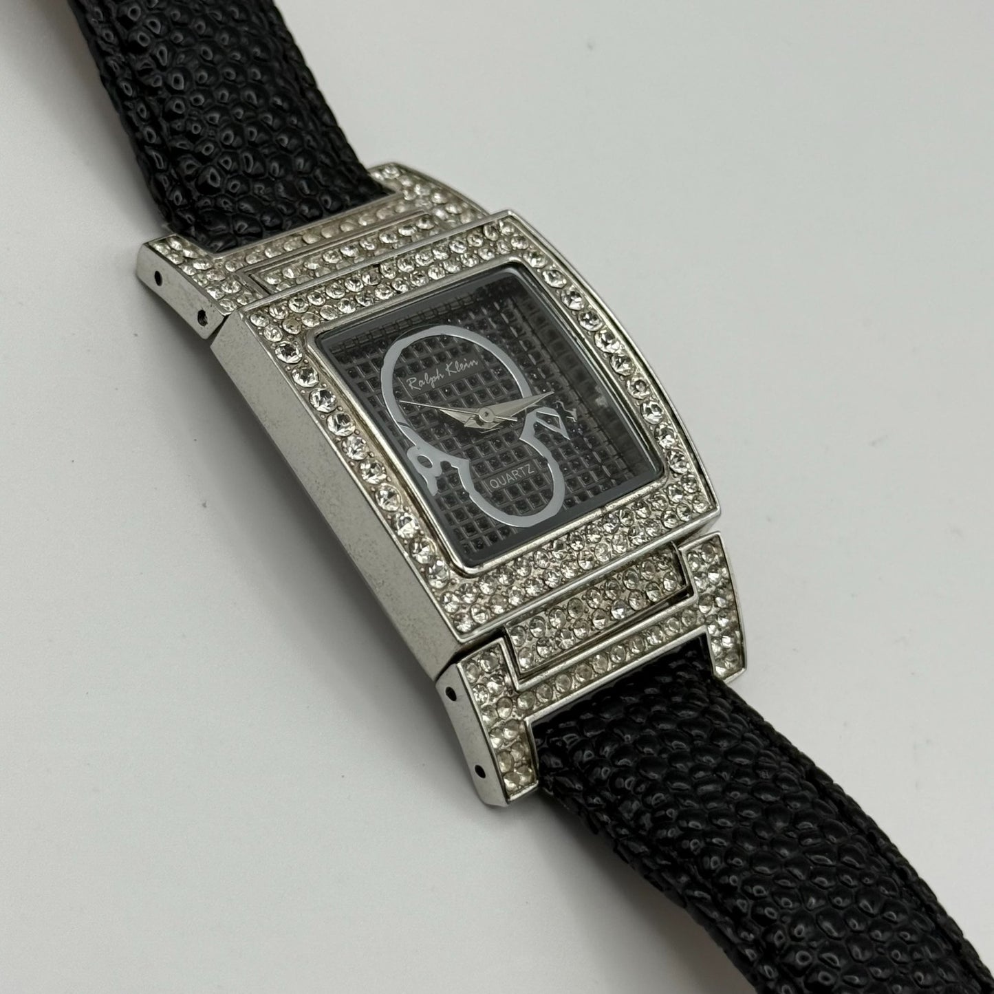 Ralph Klein CNL Ladies Quartz Watch Black Dial Crystal Bezel Working 29mm