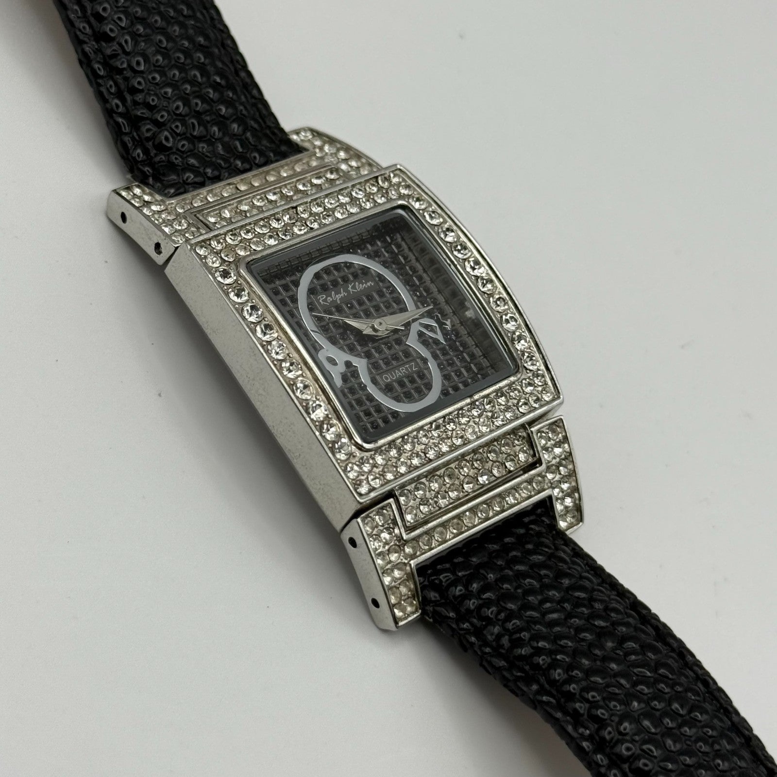 Ralph Klein CNL Ladies Quartz Watch Black Dial Crystal Bezel Working 29mm