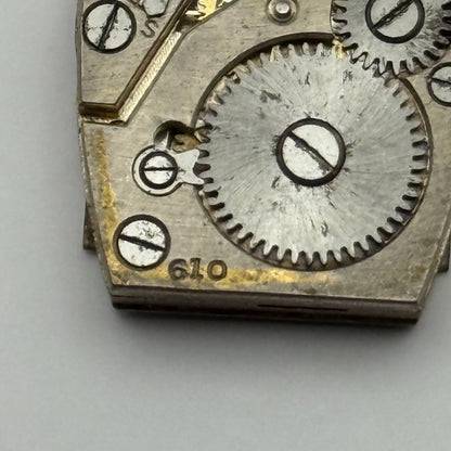 Marvin 610 Tank Tonneau 15 Jewels Watch Movement Manual Wind Parts Repair 17.8mm