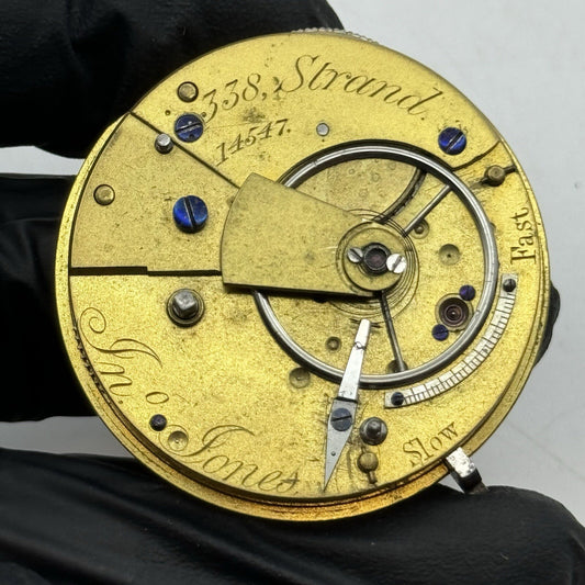 41.6mm Jones Strand Fusee Chain Present Pocket Watch Movement FOR PARTS