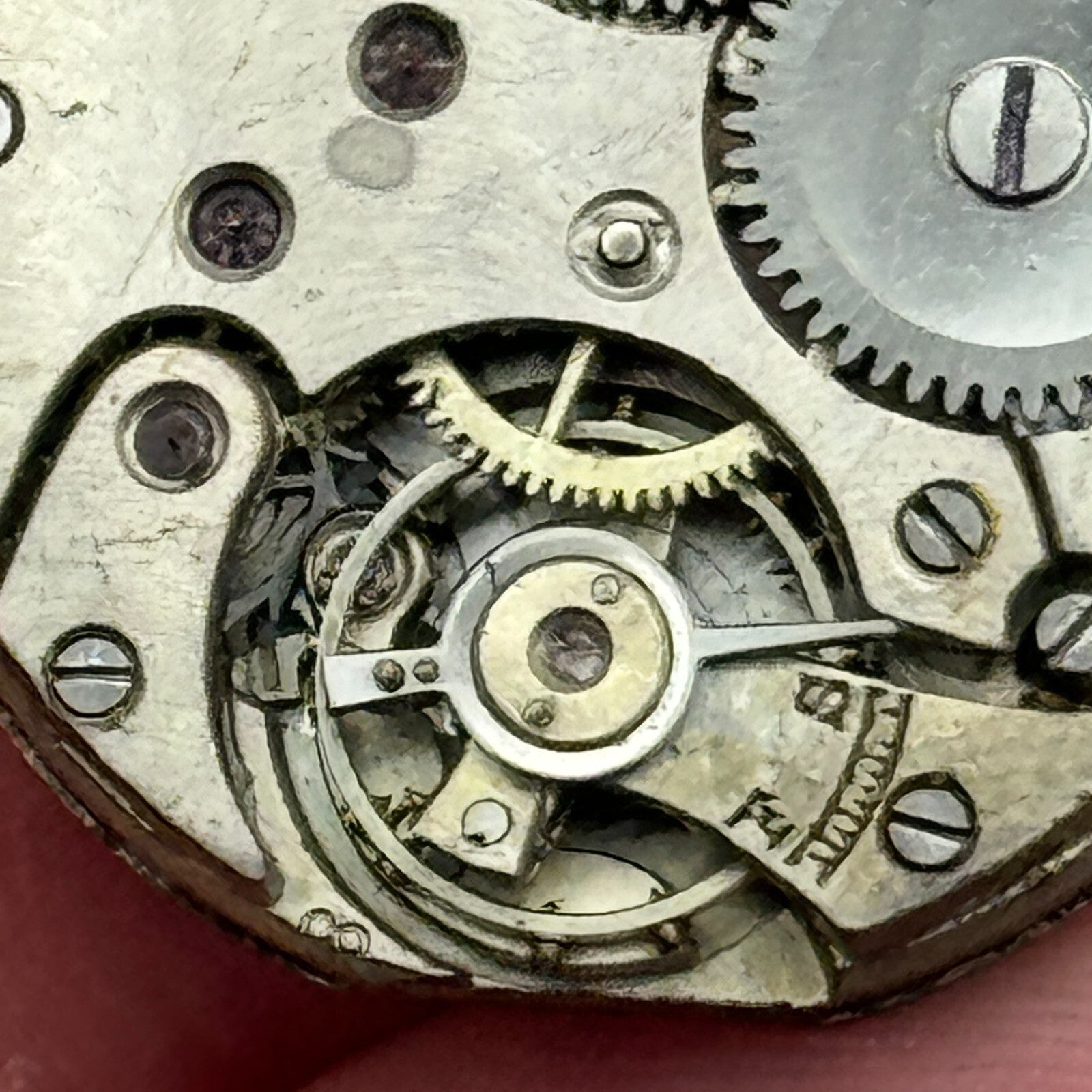 24.1mm Unidentified Manual Wind Trench Watch Movement Dial Hands Vintage PARTS