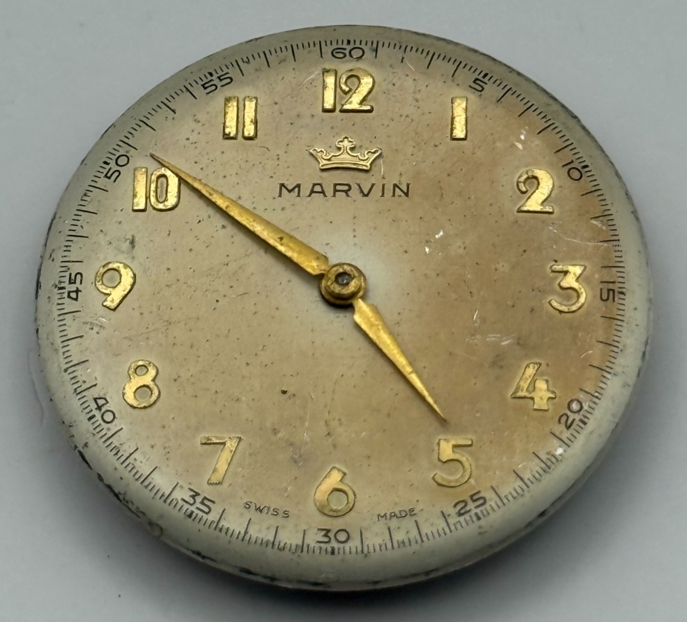 Marvin 560 Watch Movement Manual Wind Vintage Swiss 17 Jewels Parts 23.6mm