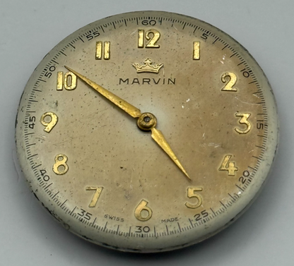 Marvin 560 Watch Movement Manual Wind Vintage Swiss 17 Jewels Parts 23.6mm