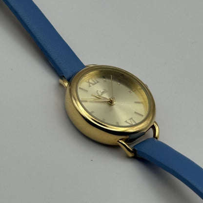 Limit Ladies Quartz Watch Gold Tone Blue Strap Working 25mm New Battery