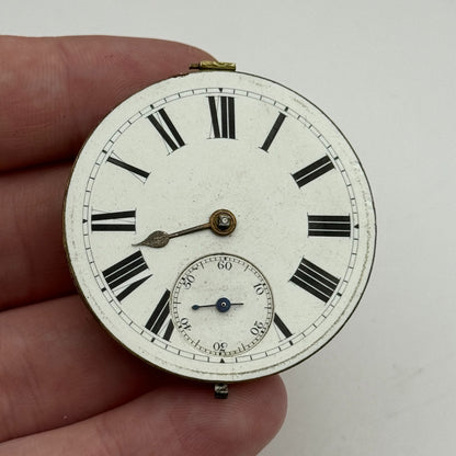 42.9mm Antique CWMC/S Wigston Coventry Cooperative Pocket Watch Movement PARTS