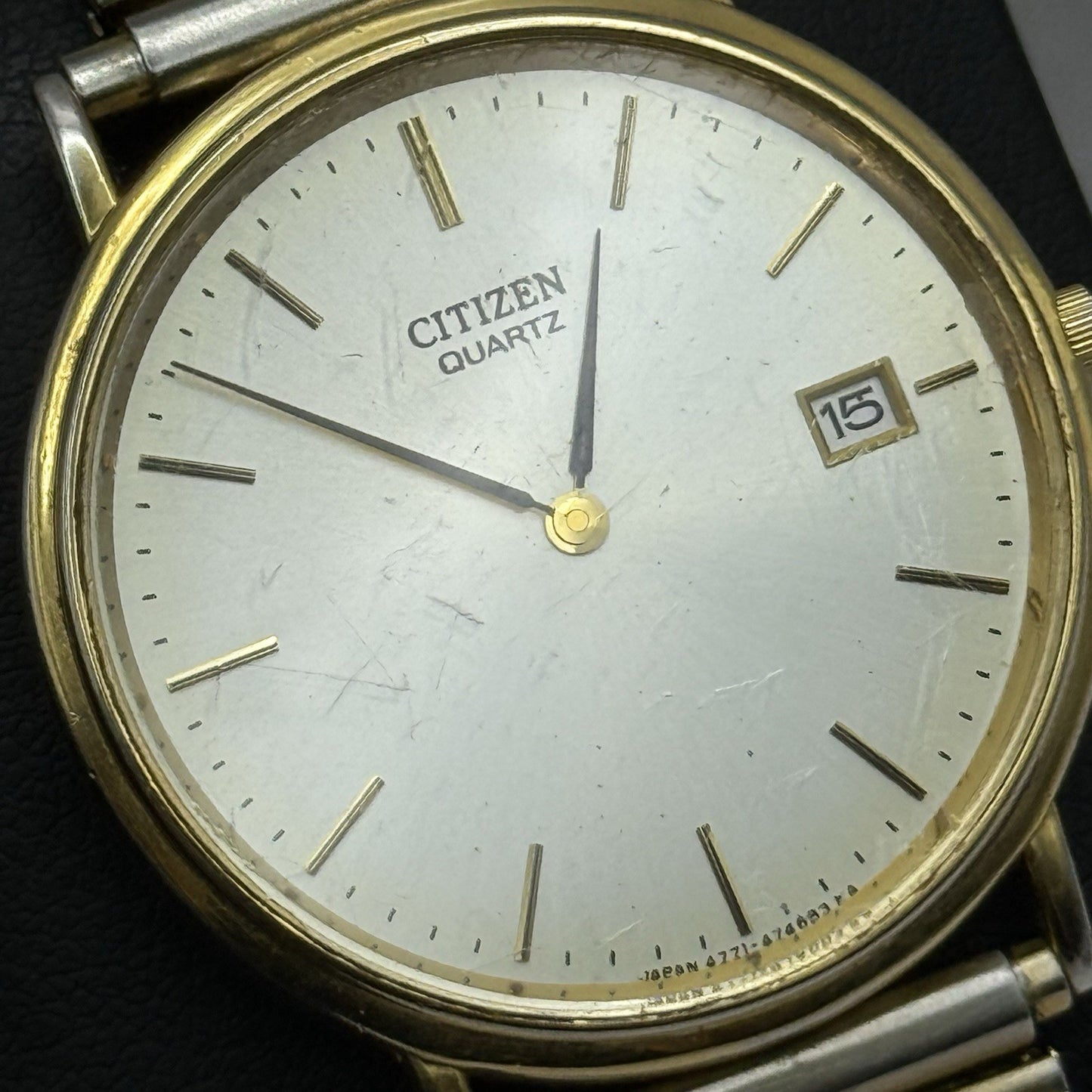 33mm Working Vintage Unisex Citizen Gold Plate Date Dial Expandable Quartz Watch