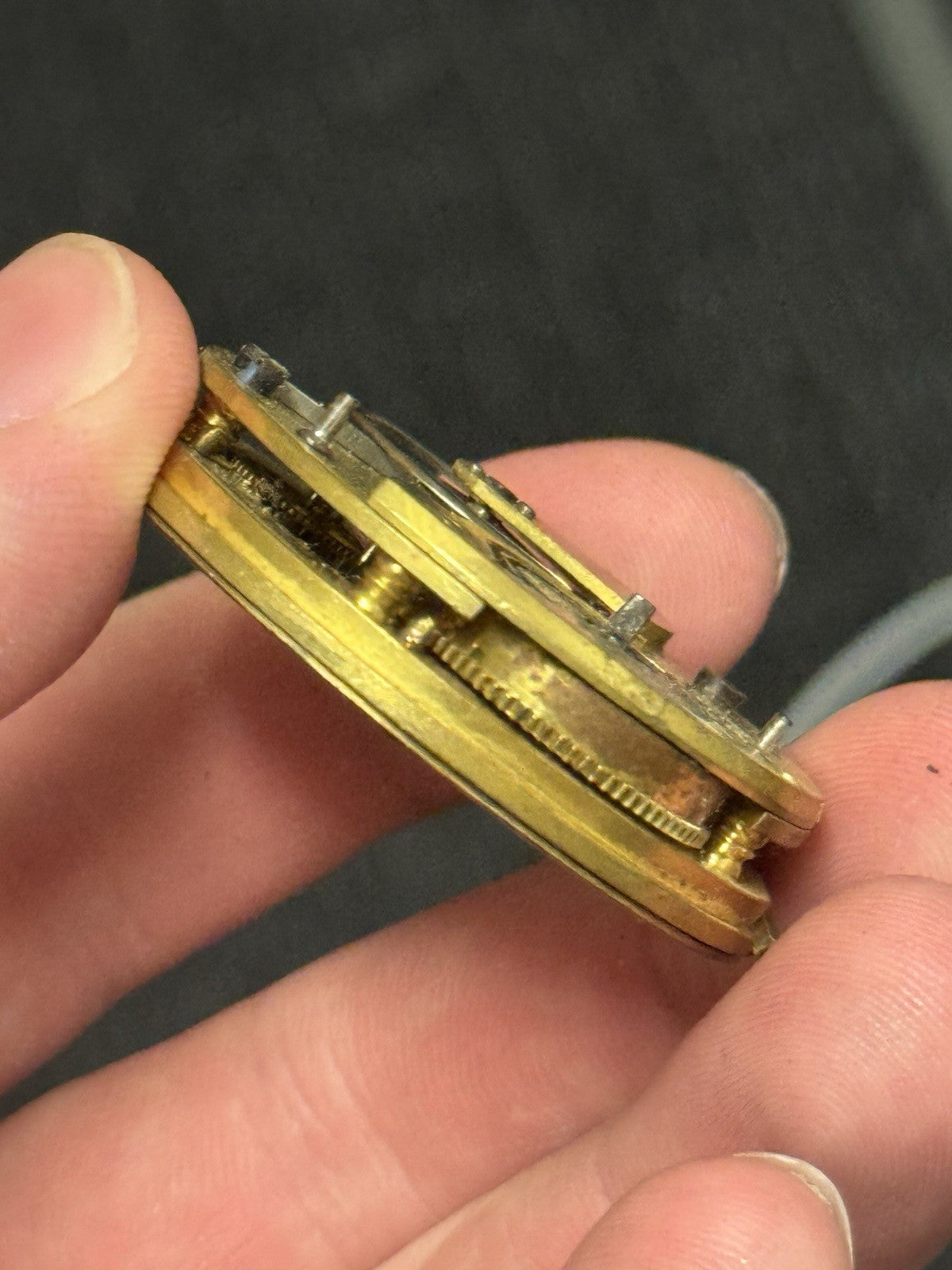 43mm Antique Unusual Nugent Wells & Son Newport Pocket Watch Movement PARTS