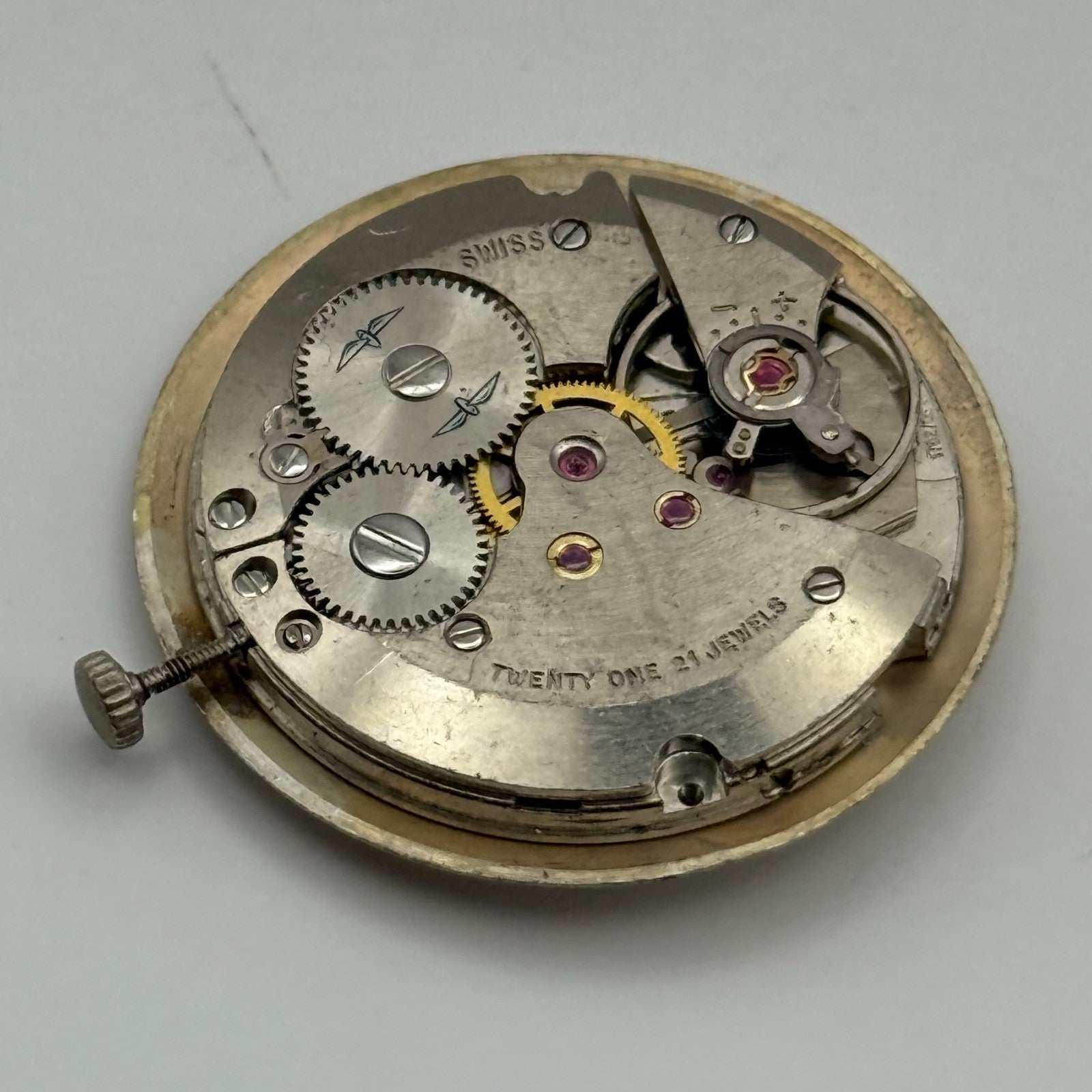 AS 1702/03 Rotary Date Watch Movement Manual Wind Vintage Parts Repair 25.8mm