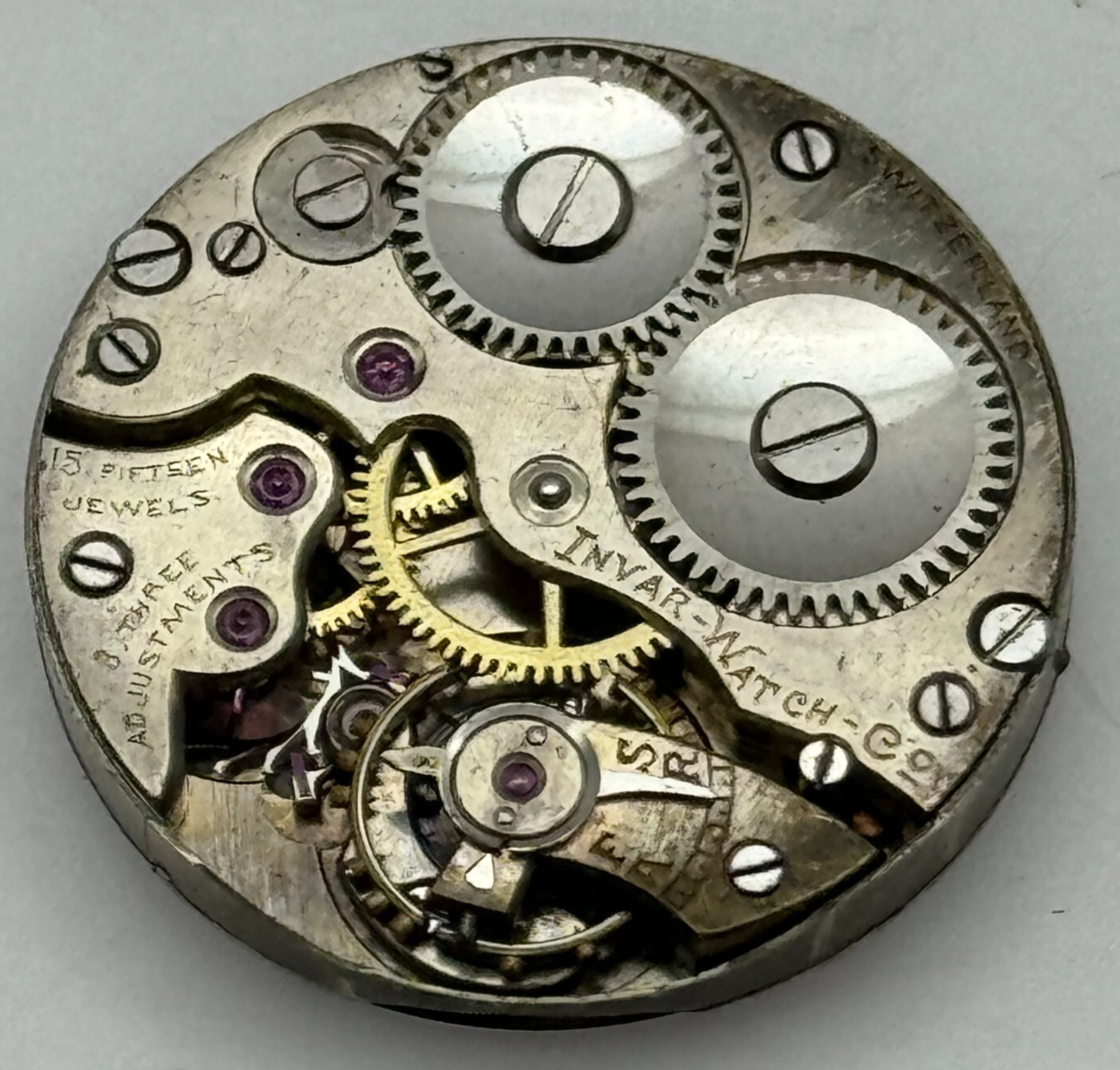 25mm Invar Watch Co 15 Jewels Quality Trench Watch Movement Manual Wind PARTS