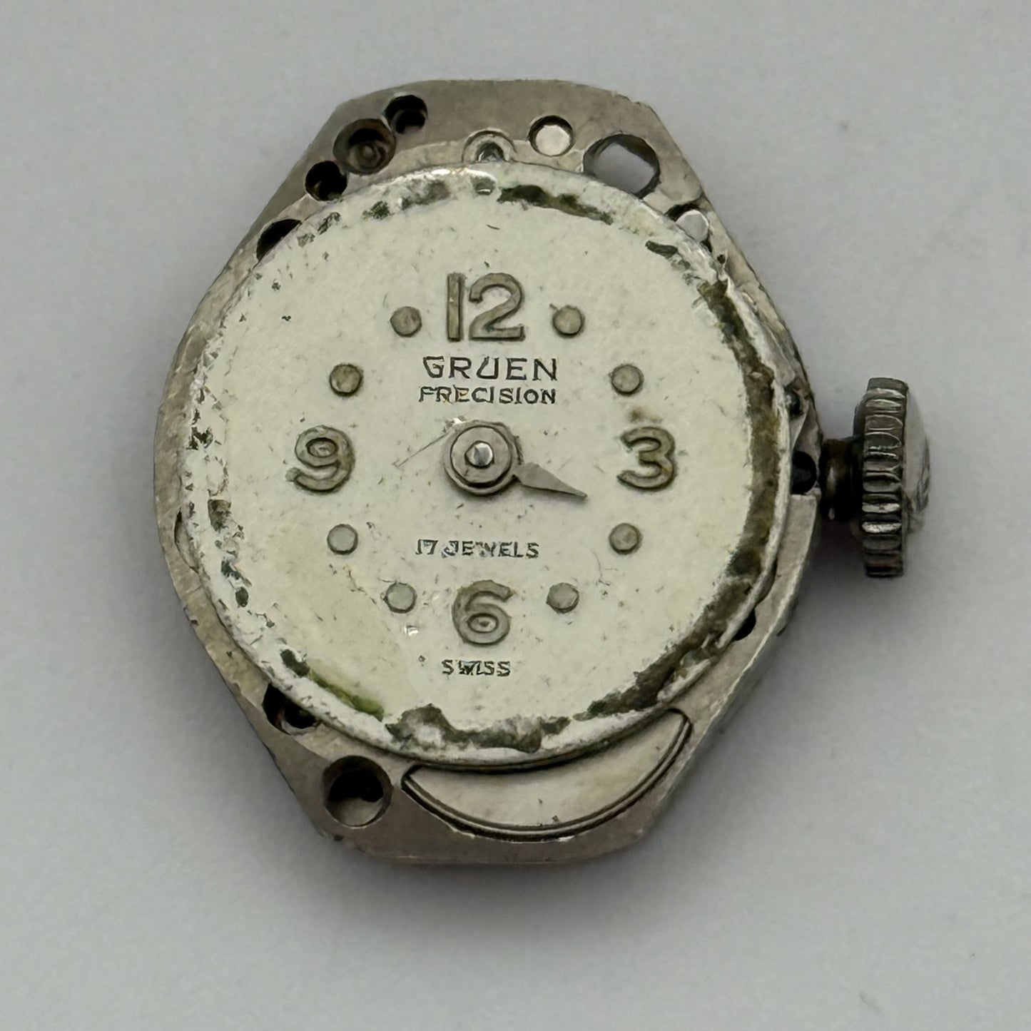15.2mm Running Vintage Gruen Precision ST Standard 69 Watch Movement PARTS
