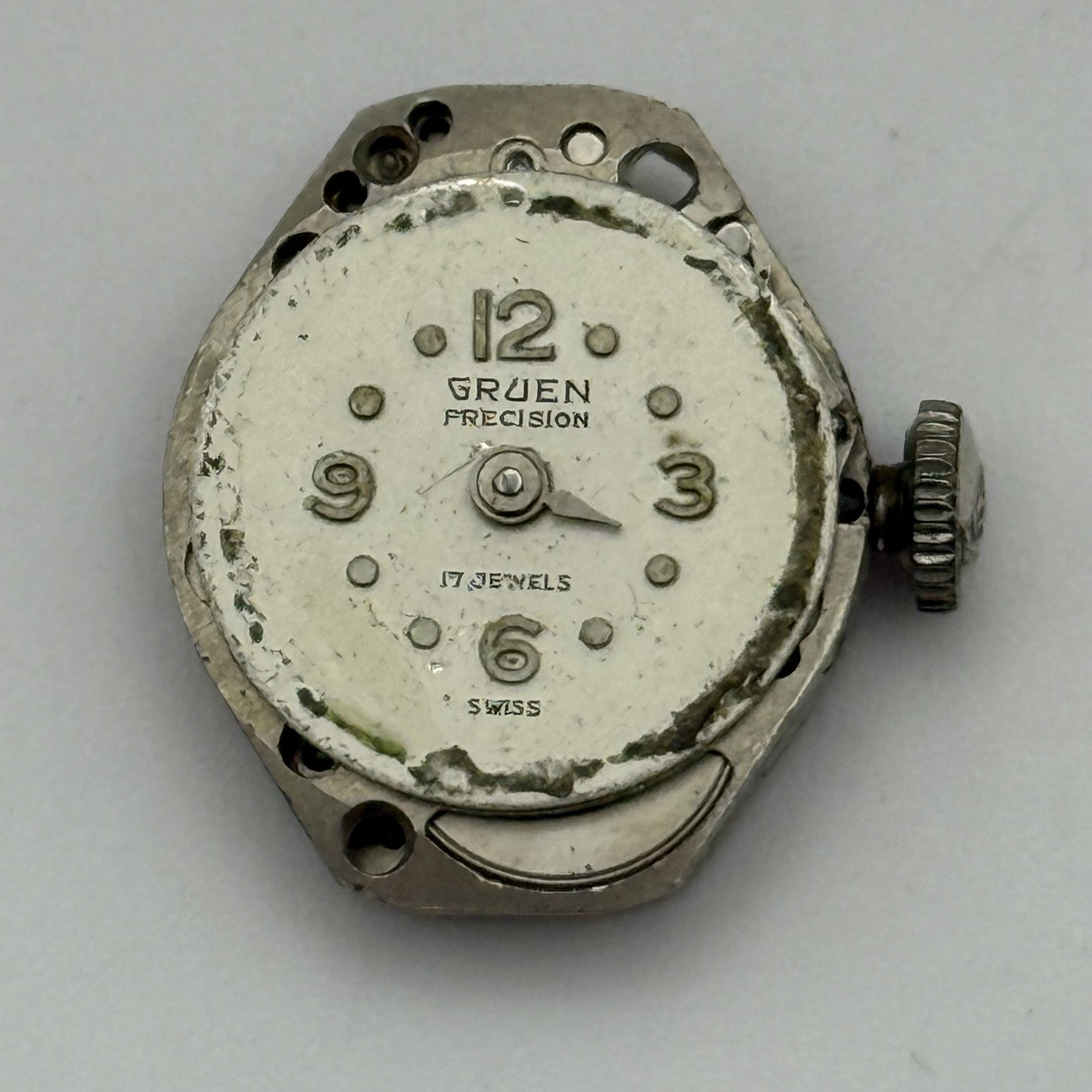 15.2mm Running Vintage Gruen Precision ST Standard 69 Watch Movement PARTS