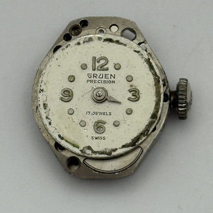 15.2mm Running Vintage Gruen Precision ST Standard 69 Watch Movement PARTS