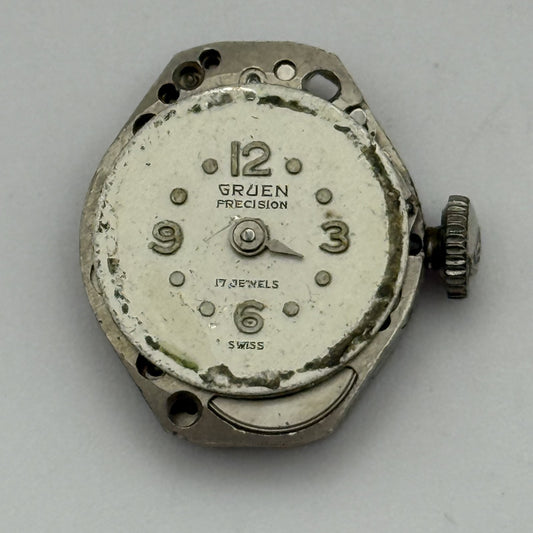 15.2mm Running Vintage Gruen Precision ST Standard 69 Watch Movement PARTS