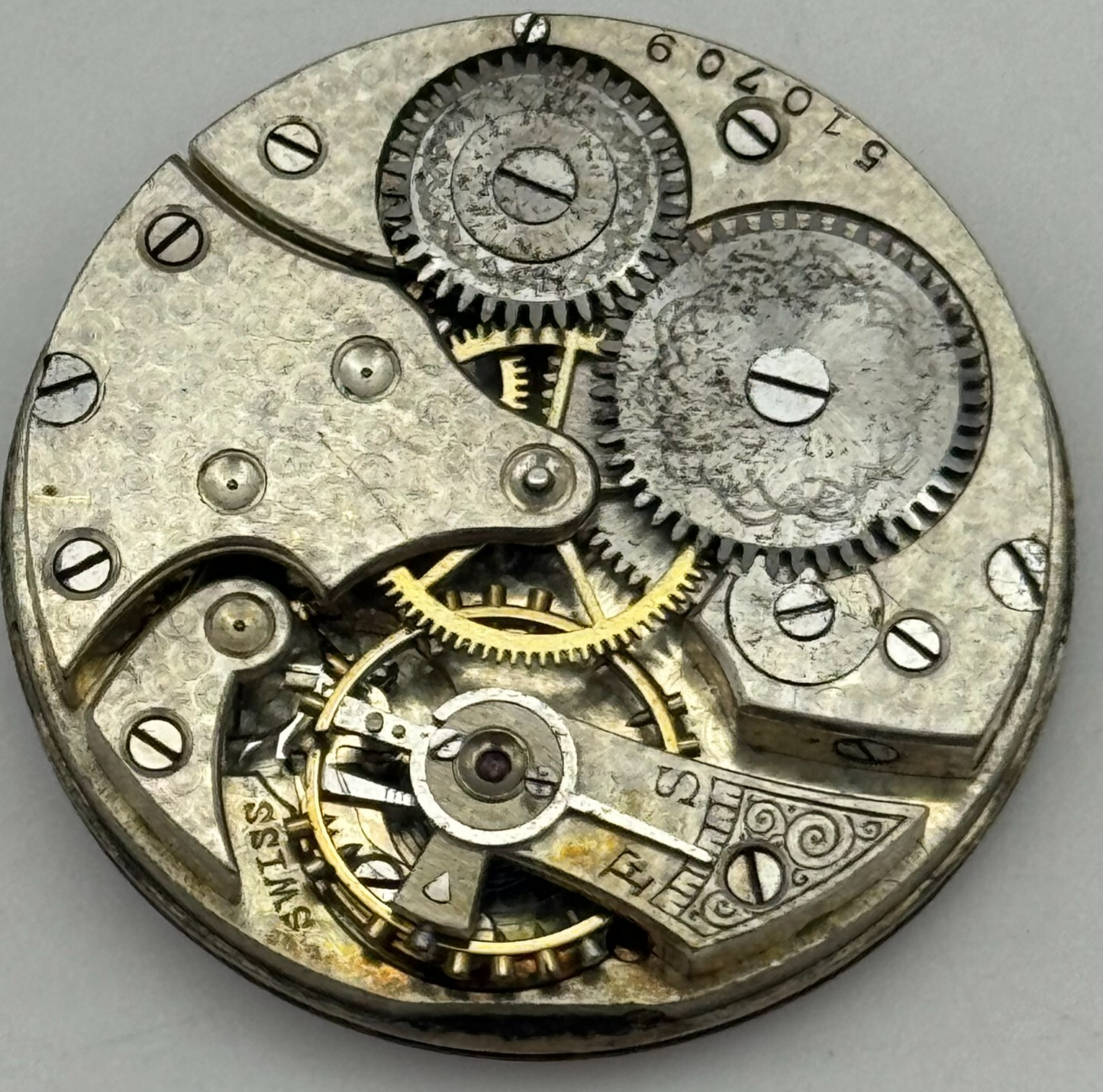 29.5mm F W Dudley Winnipeg 24 Hour Dial Trench Watch Movement Manual Wind PARTS